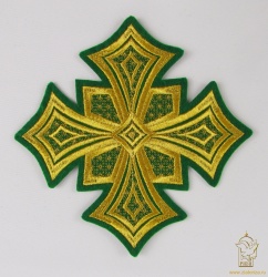 Крест 1 АНДРЕЕВСКИЙ, зеленый с золотом, 14,5 - 16 см