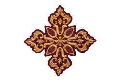 Крест 1 КУДРЯВЫЙ, бордо с золотом,14,5 -16 см Крест 1 КУДРЯВЫЙ, бордо с золотом,14,5 -16 см