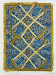 Покровцы парча, голубые с золотом Покровцы парча, голубые с золотом