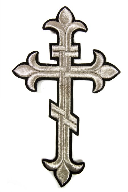 Крест Аналойный восьмиконечный, черный с серебром, высота 25 см
