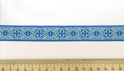 Галун ЗЛАТОУСТ, голубой с серебром, шир. 2,3 см, ФР