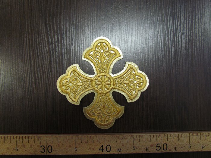 Крест 1 УЗОРНЫЙ лаке золото,14,5 -16 см