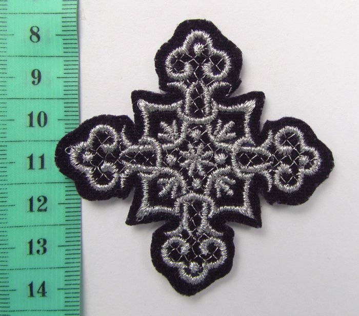 Крест 4 ЯГОДКА, фиолетовый с серебром,6-7 см