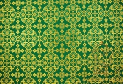 Парча ИЕРУСАЛИМ, зеленая с золотом, шир. 150 см