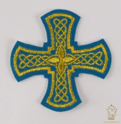 Крест 3 МЕЛЬНИЦА, голубой с золотом,8-9 см