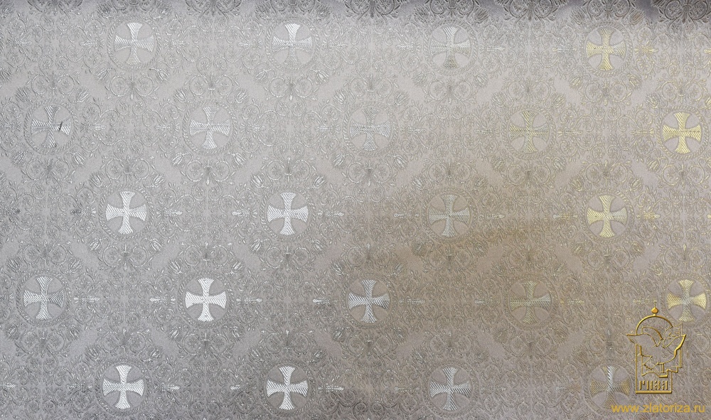 Шелк АЛАНЬЯ малая, белый с серебром, с люрексом, шир. 165 см