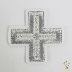 Крест 3 НОВГОРОДСКИЙ КРЕСТ, белый с серебром,8-9 см
