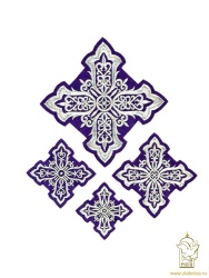 Крест 1 ВИЗАНТИЯ фиолетовый с серебром,14,5 -16 см