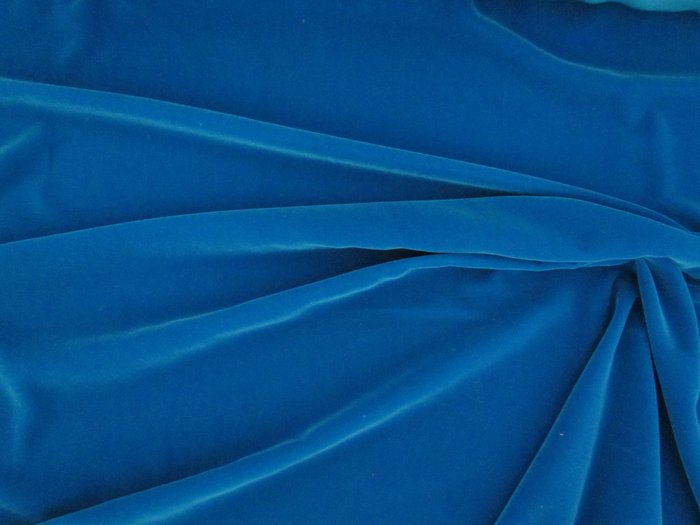 Бархат голубой церулиум, х/б шир. 150 см