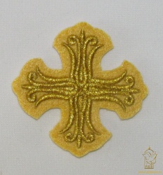 Крест 4 СОФИЯ горчица с золотом, 6-7 см Крест 4 СОФИЯ горчица с золотом, 6-7 см