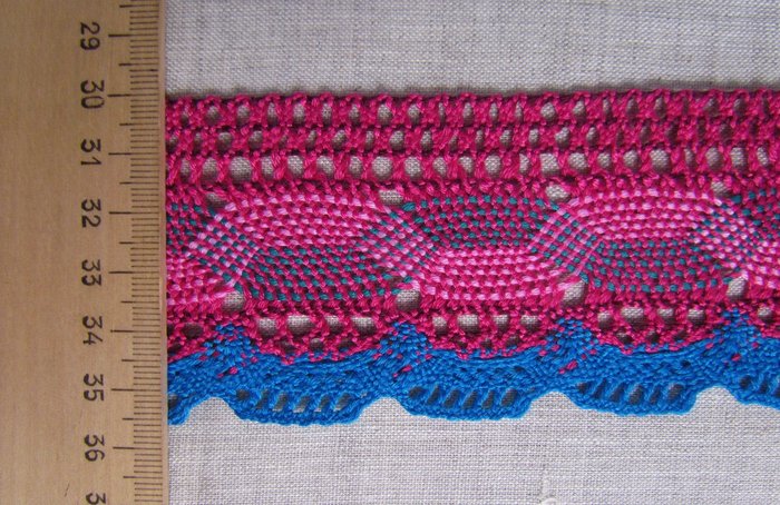 Кружево 134, плетеное, цветное