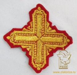 Крест 4 КВАДРАТ, красный с золотом,6-7 см Крест 4 КВАДРАТ, красный с золотом,6-7 см