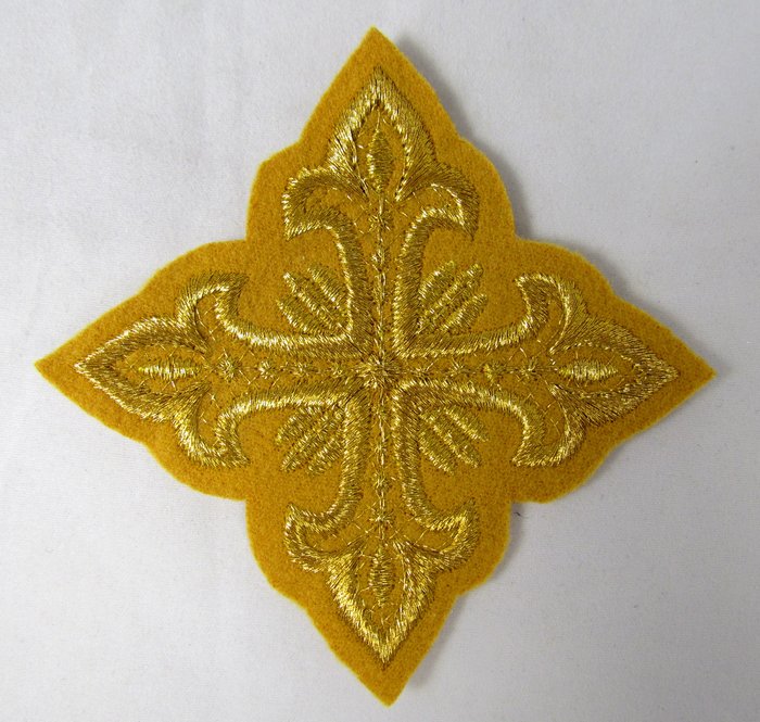 Набор крестов, требный, ОСТРЫЕ горчица с золотом, 9 шт