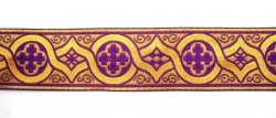 Галун ЗЛАТОУСТ, фиолетовый с золотом, шир. 6 см, ФР