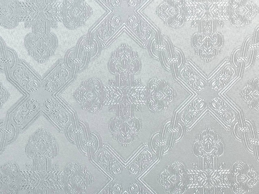 Шелк ПРЕОБРАЖЕНИЕ, белый с серебром, шир. 150 см