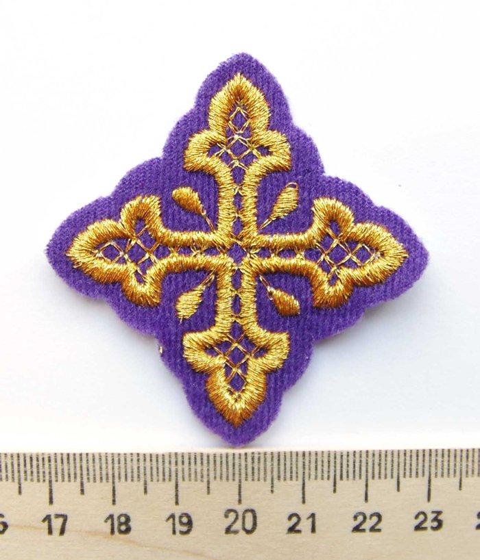 Крест 4 ВОЛОГОДСКИЙ, фиолетовый с золотом,6-7 см