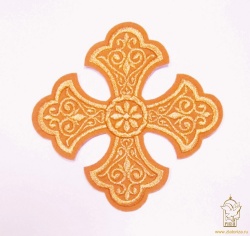 Крест 1 УЗОРНЫЙ горчица с золотом,14,5 -16 см Крест 1 УЗОРНЫЙ горчица с золотом,14,5 -16 см