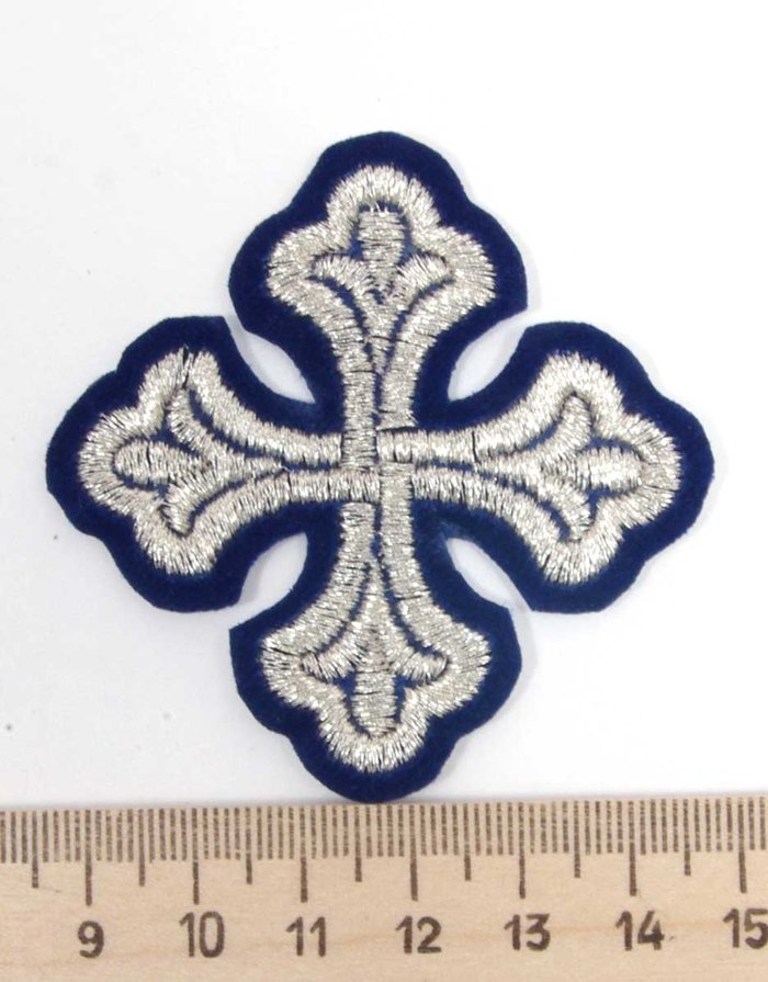 Крест 4 ЛУКОШКО синий с серебром,6-7 см