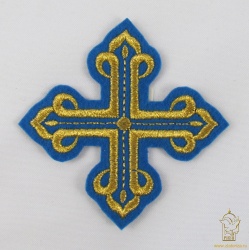 Крест 3 КАНОН, синий с золотом,8-9 см