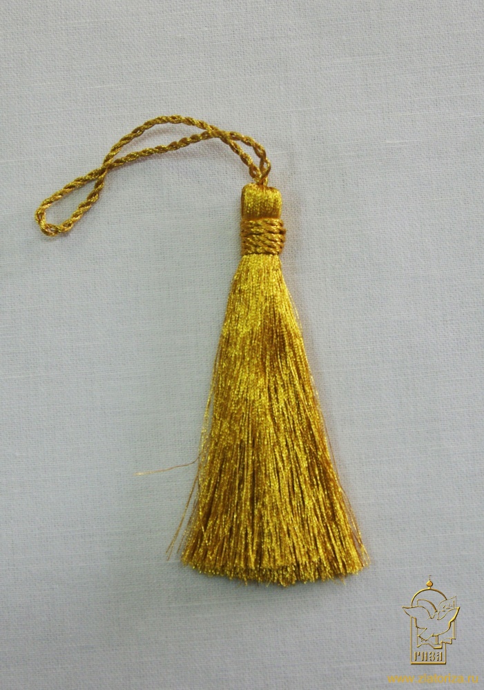 Кисть декоративная, золото, длина 10 см, арт. 2232