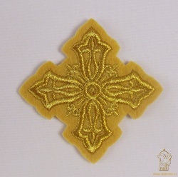 Крест 4 ВИЗАНТИЯ горчица с золотом, 6-7 см