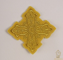 Крест 3 ВИЗАНТИЯ горчица с золотом, 8-9 см Крест 3 ВИЗАНТИЯ горчица с золотом, 8-9 см