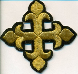 Крест 3 КАПЛЕВИДНЫЙ, черный с золотом,8-9 см