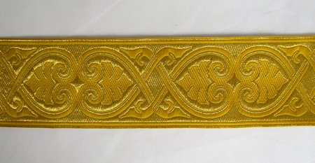 Галун АФИНЫ, горчица с золотом, шир. 6 см, ФР