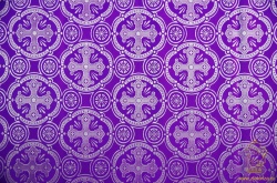 Парча ПАСХАЛЬНЫЙ, фиолетовая с серебром, шир. 150 см, Рахманово