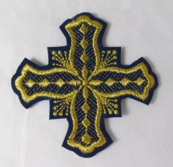 Крест 4 БОЧКА, синий с золотом,6-7 см Крест 4 БОЧКА, синий с золотом,6-7 см