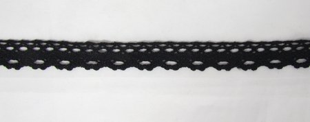 Кружево 142, плетеное черное, шир. 2 см