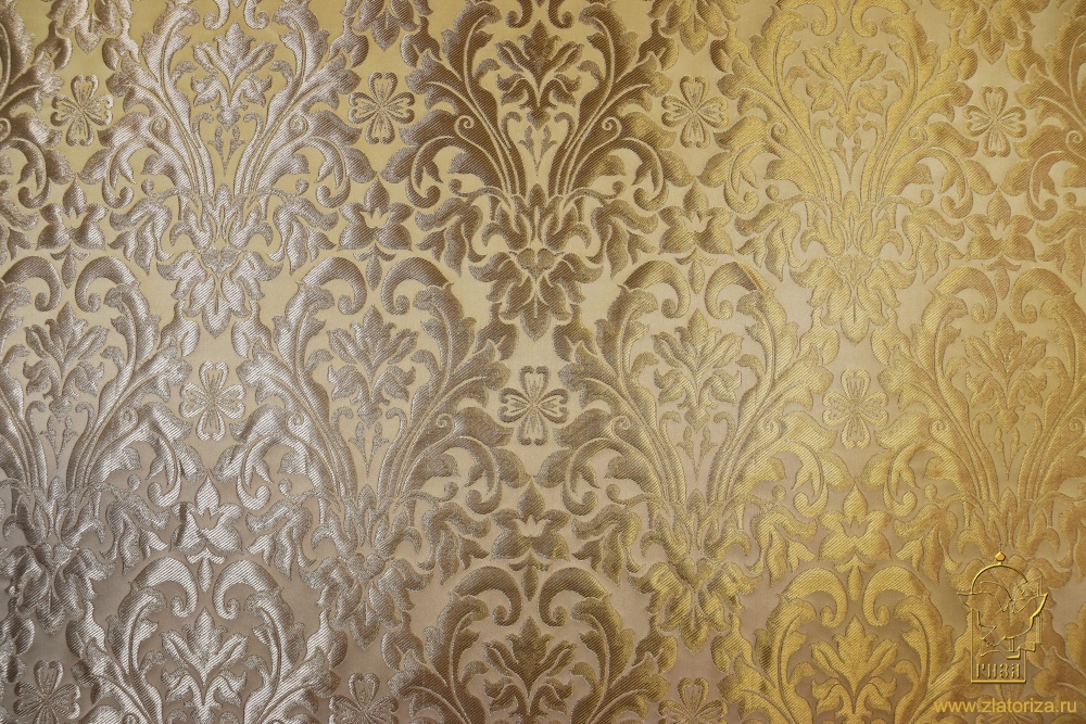 Парча КУПИНА, горчица с золотом, шир. 155 см