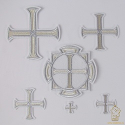 Набор крестов, иерейский, БУЛАТ, белый со светлым и/или темным серебром, 14 шт Набор крестов, иерейский, БУЛАТ, белый со светлым и/или темным серебром, 14 шт