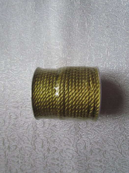 Шнур с метонитью витой 3 мм, золото