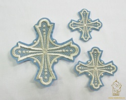 Набор крестов, диаконский, ГЕОРГИЙ, голубой 2 с серебром, 10 шт
