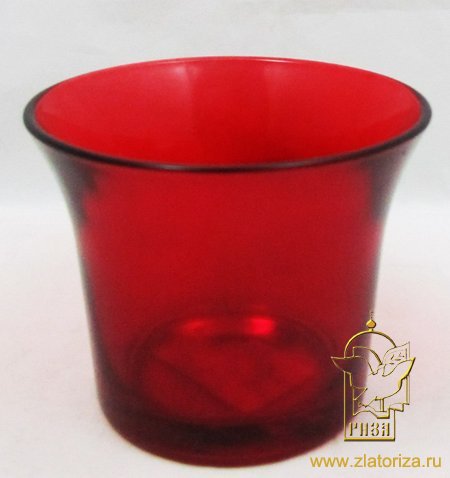 Лампада Колокол малая красная стеклянная 4,5х4,5х6,2 см