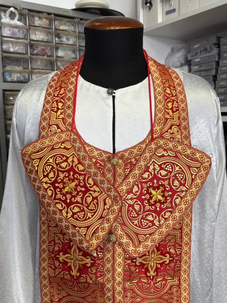 Епитрахиль + поручи, красный с золотом, шелк