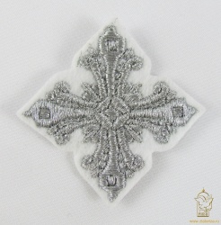 Крест 4 ВАНИН, белый с серебром,6-7 см Крест 4 ВАНИН, белый с серебром,6-7 см