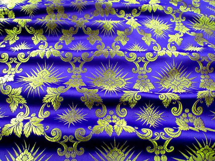 Шелк ЛОЗА, фиолетовый с золотом, шир. 150 см, Рахманово