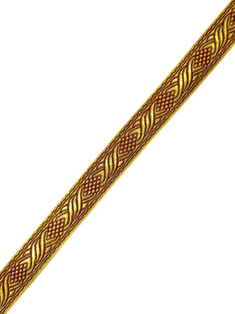 Галун КОСИЧКА, бордо с золотом, шир. 1,8 см, РА