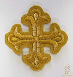 Крест 3 ЛУКОШКО, горчица с золотом,8-9 см Крест 3 ЛУКОШКО, горчица с золотом,8-9 см