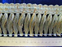 Бахрома цветная №36 зеленая с золотом