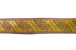 Галун ДУБОК, фиолетовый с золотом, шир. 4 см, ФР