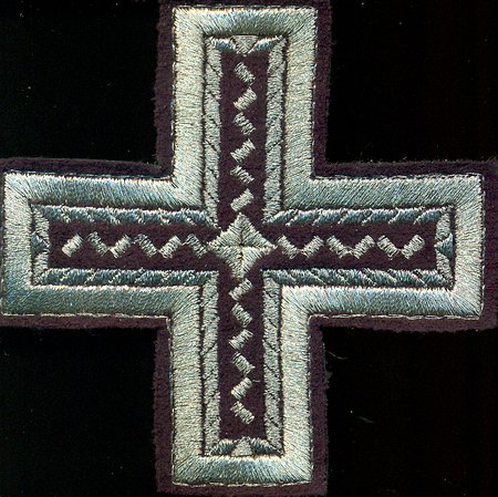 Крест 2 НОВГОРОДСКИЙ КРЕСТ, фиолетовый с серебром, 10-12 см