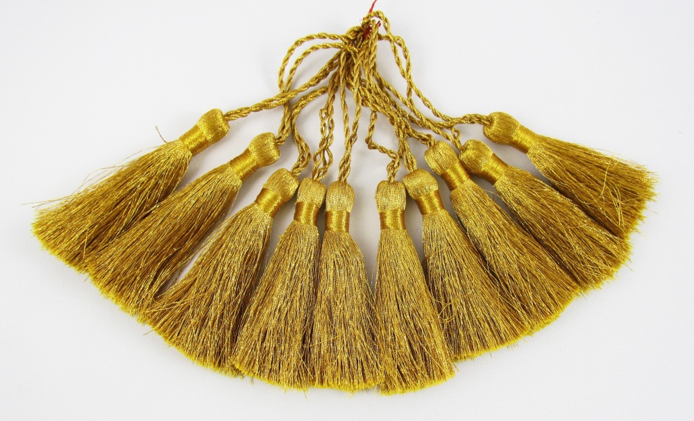 Кисть декоративная, золото, длина 10,5 см, арт. 2232