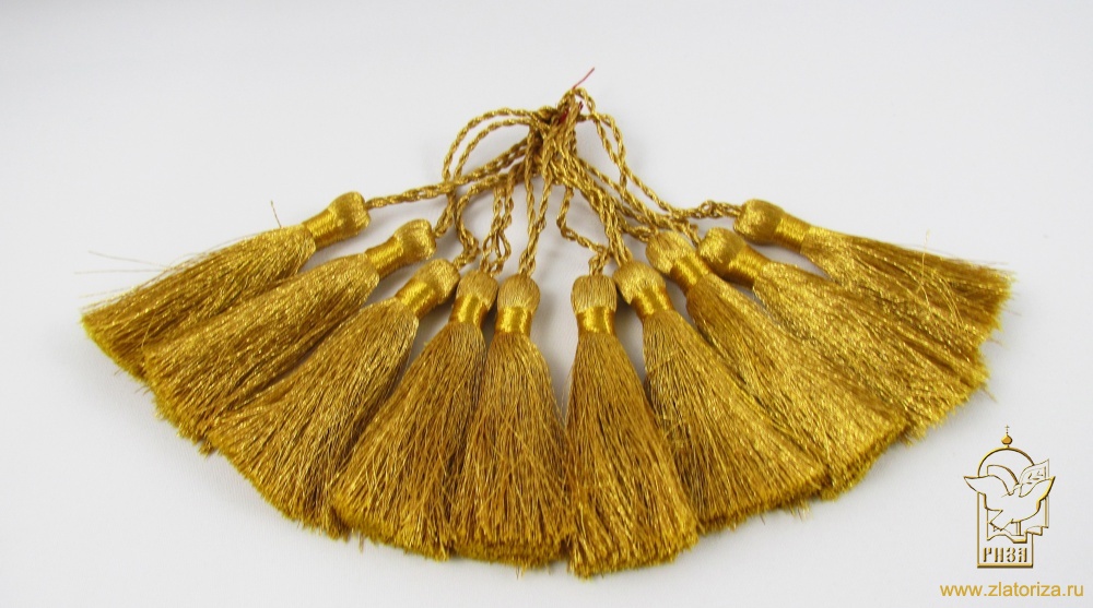 Кисть декоративная, золото, длина 10,5 см, арт. 2232