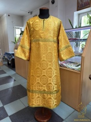 Стихарь алтарный, шелк, желтый с золотом. Стихарь алтарный, шелк, желтый с золотом.