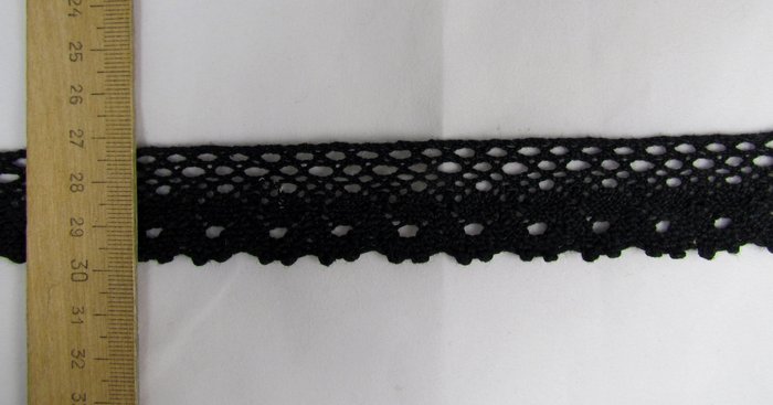 Кружево 114, плетеное, черное