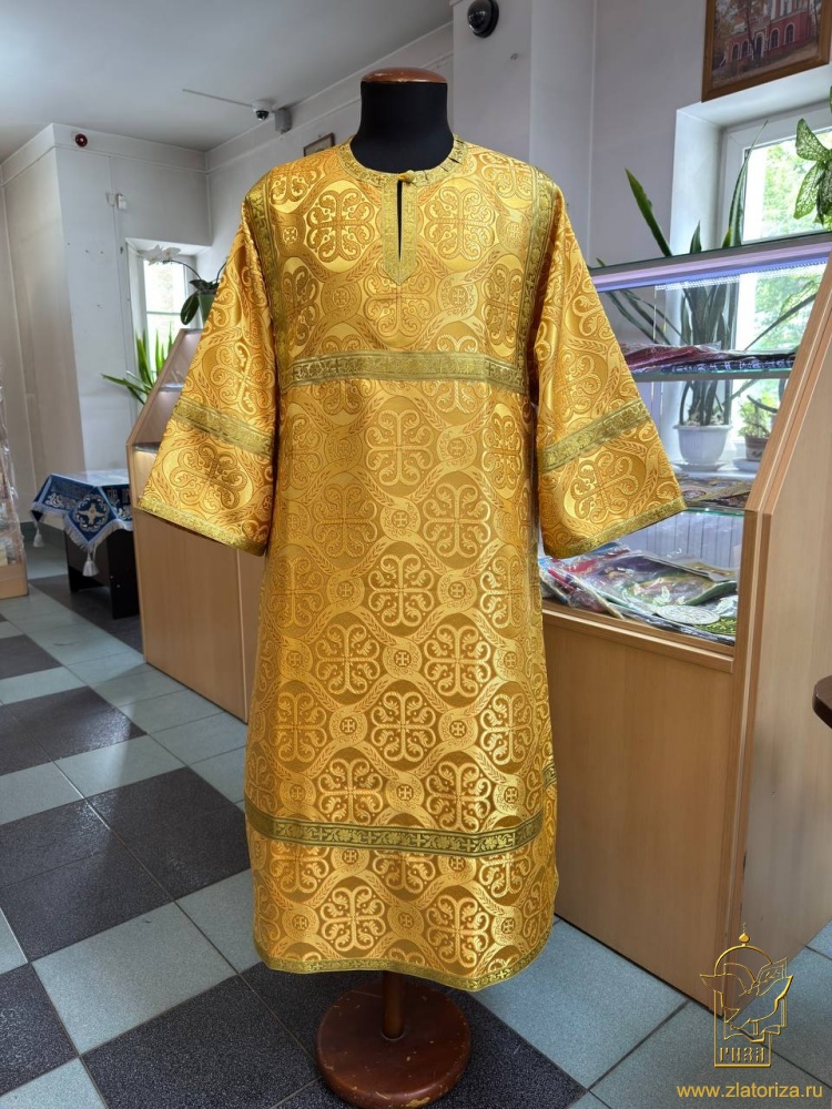 Стихарь алтарный, шелк, желтый с золотом.
