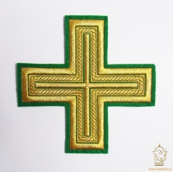 Крест 1 АНДРЕЕВСКИЙ, зеленый с золотом, 14,5 - 16 см